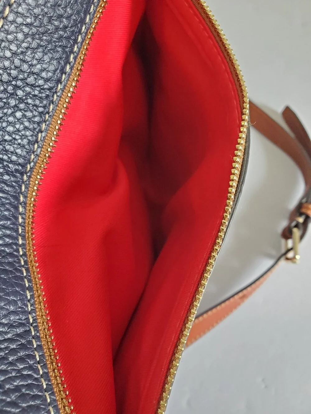 Dooney & Bourke Navy Blue Pebble Leather Satchel